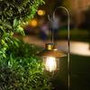 Outdoor Waterproof Retro Wrought Iron Solar Hanging Light for Garden and Camping