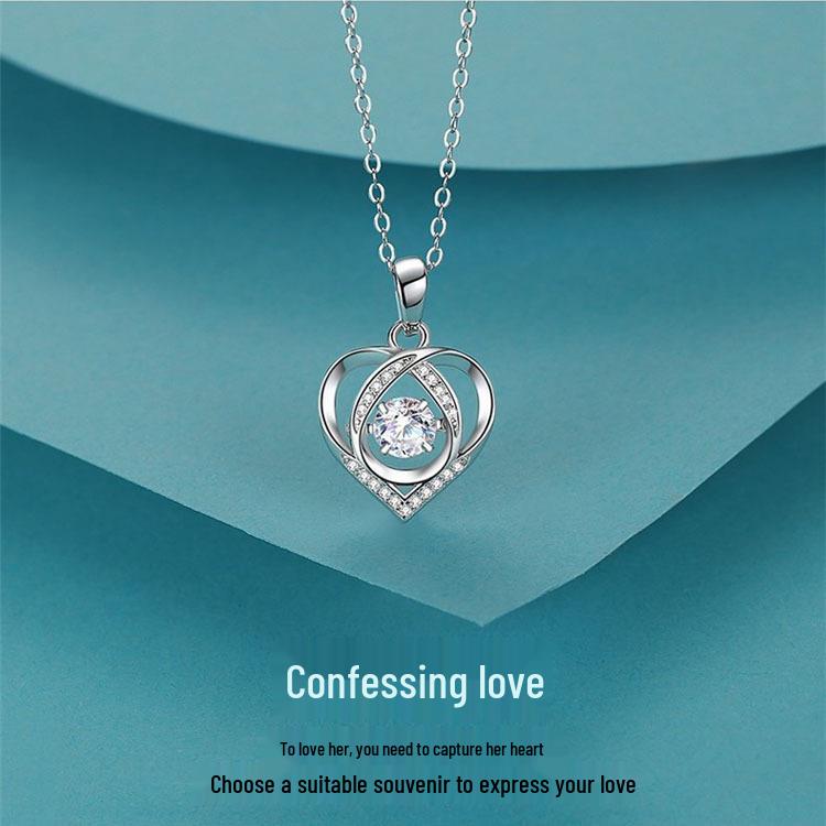 Elegant Women s Heart Necklace - Niche Luxury Clavicle Chain, Perfect Valentine s Day Gift