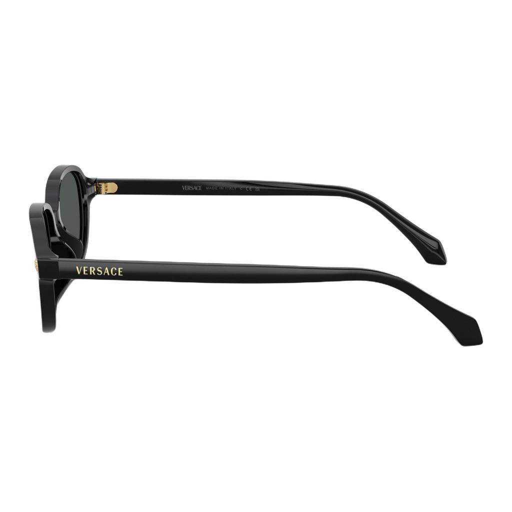 Versace Logo Oval Sunglasses Unisex Sunglasses Black 0VE4514D-GB1/87