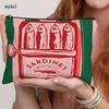 Vintage Sardinen Muster Kosmetiktasche mit Reißverschluss Leichter Reise-Kosmetik-Organizer für Frauen Langlebige Aufbewahrungstasche Münztasche