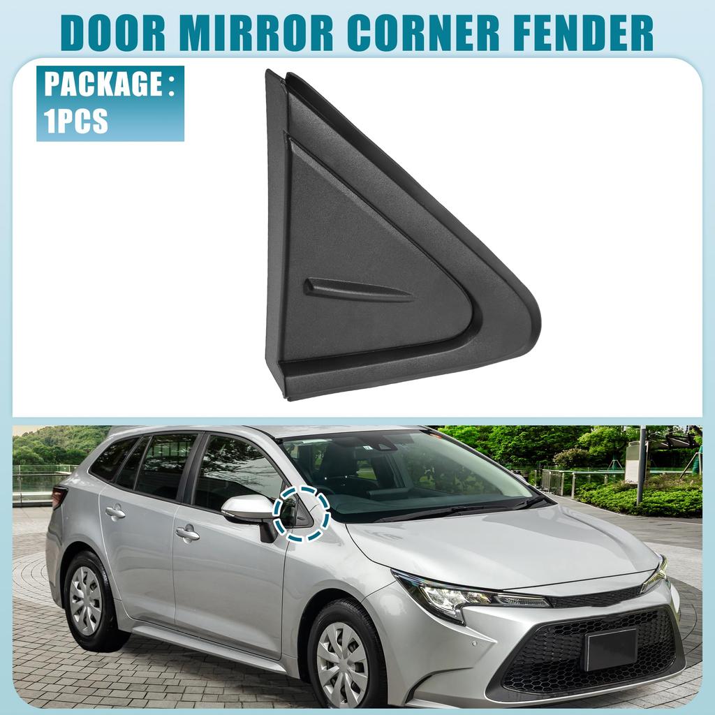 ABSOPRO Front Right Door Mirror Corner Fender Triangle Cover Trim Number for Toyota and Corvette Rearview Triangle Trim Black Plastic (Part