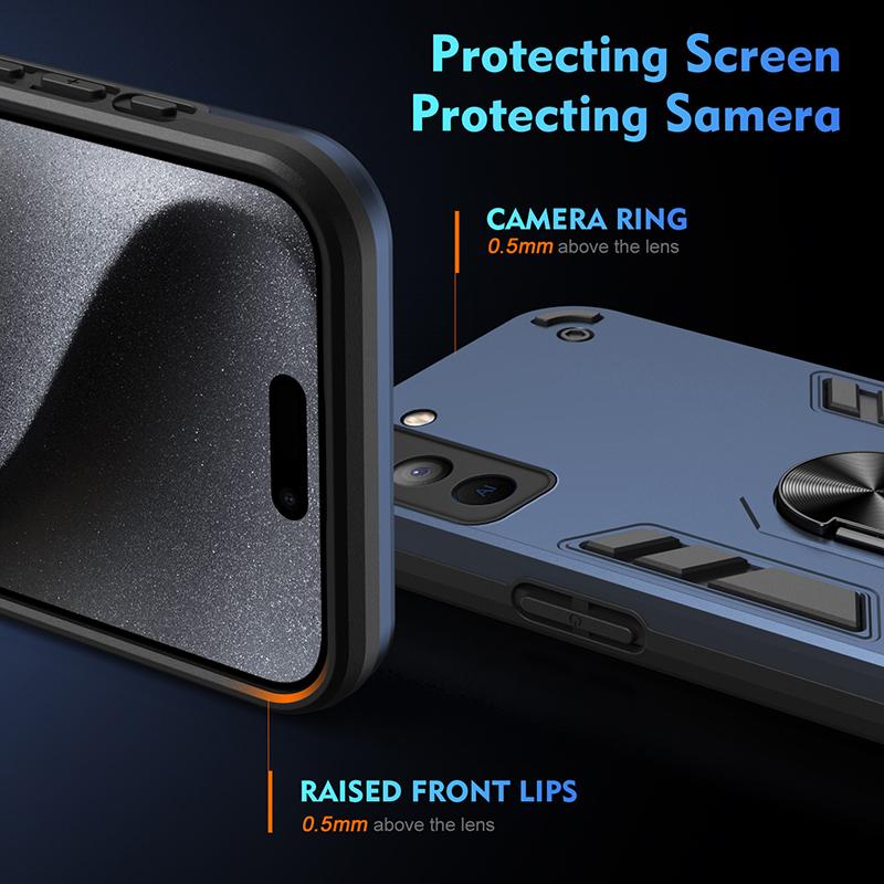 ShockProof Armor Cover For Tecno POP 5 Pro POP 6 Pro 6 GO 7 For Tecno POP 9 Anti Shock Car Magnetic Ring Holder Hard Phone Case