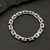 European Style 18K Gold Titanium Steel Square Link Necklace & Bracelet Set
