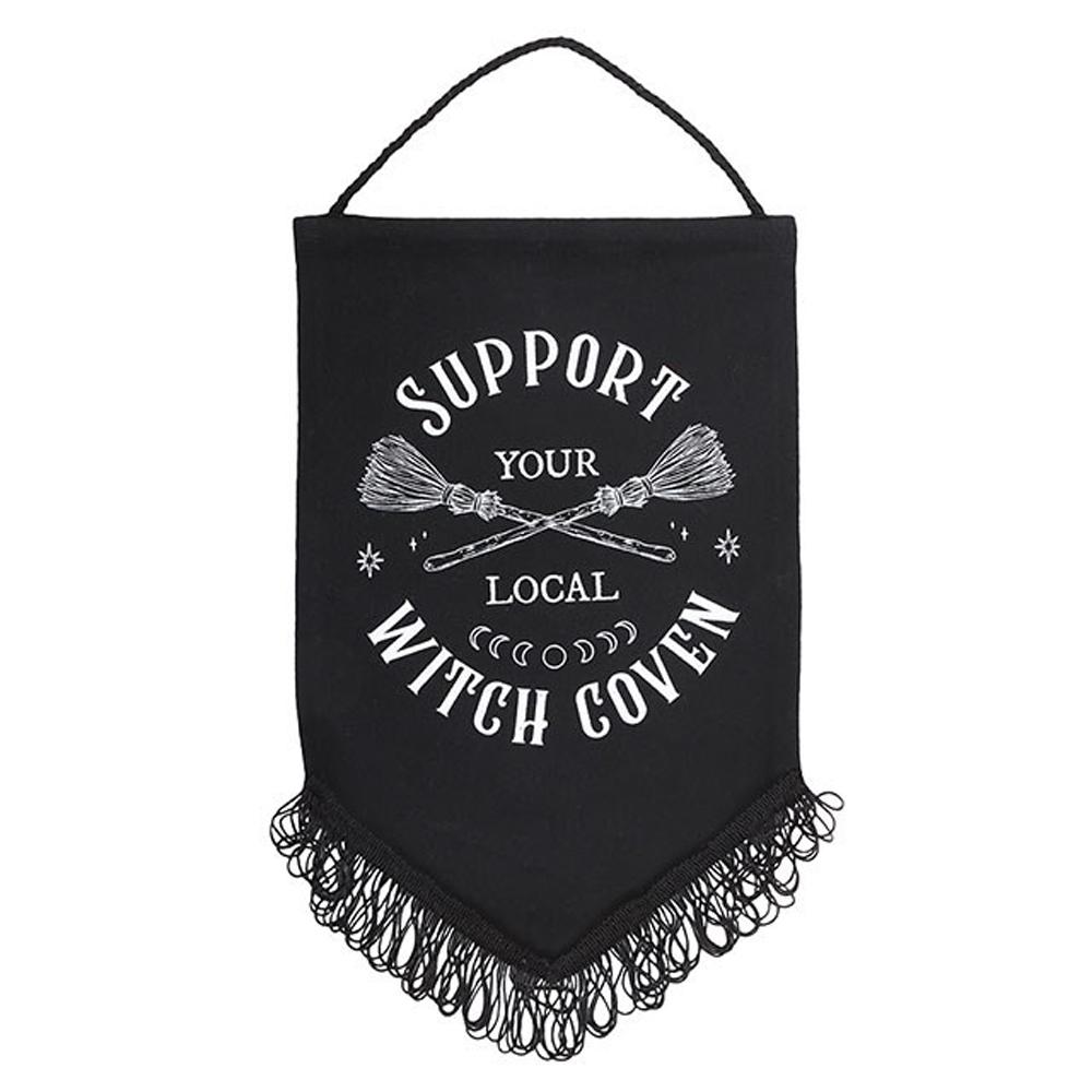 Something Different Support Your Local Witch Coven Fabric Hanging Banner