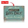 Custom Metal Sign for Son Personalised Name Plate Bedroom Door Decor