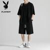 PLAYBOY Men's Summer Ice Silk Quick-Dry Sportswear Set