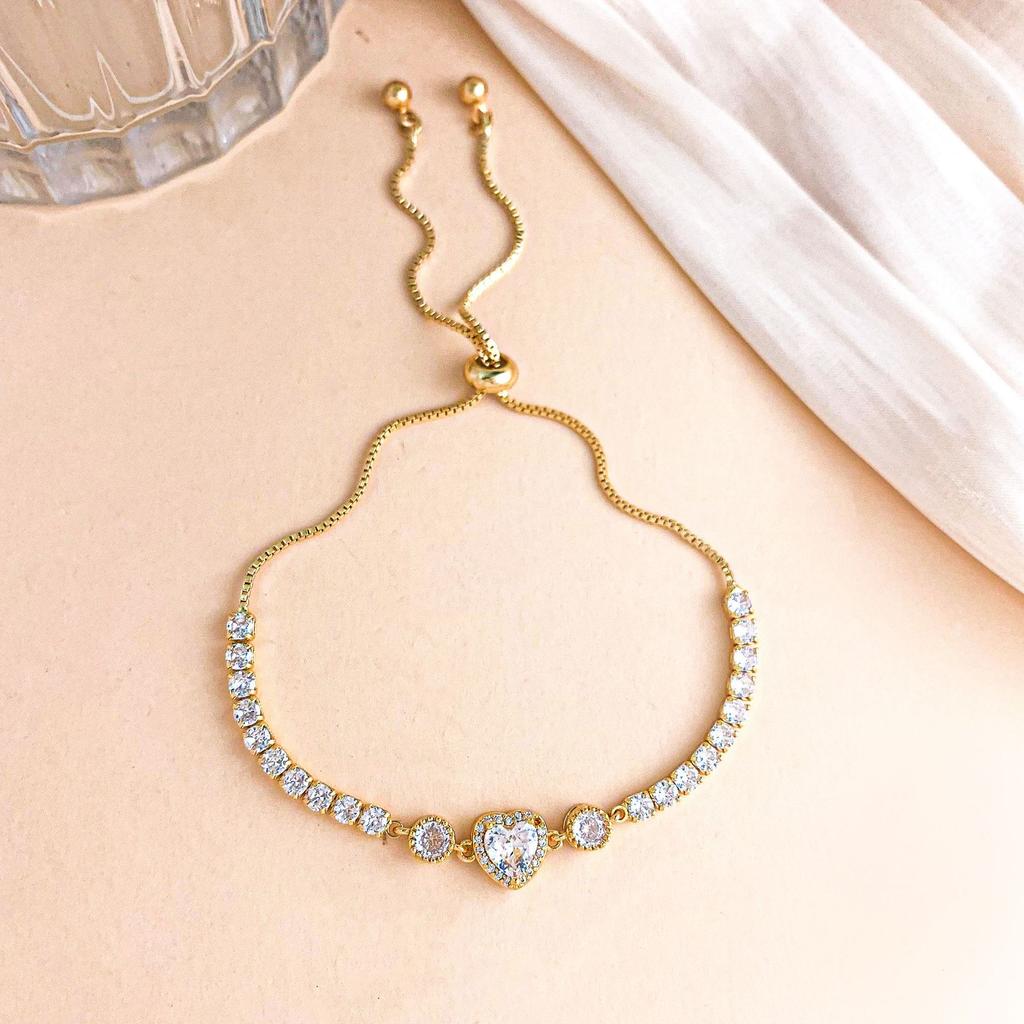 Bracelet Colorful Love Zircon Bracelet Light Luxury High-end Pull-out Bead Adjustable Bracelet Exquisite and Versatile Girlfriend Model