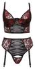 Cottelli CURVES - Sexy Floral Lace Set Black and Red 85C/L