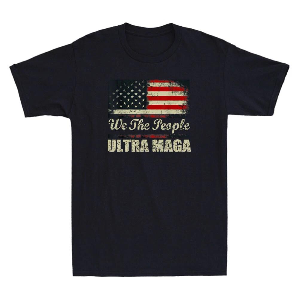 Men s and Women s T-shirts We The People Ultra MAGA Vintage American Flag Ultra-Maga Retro XXXL