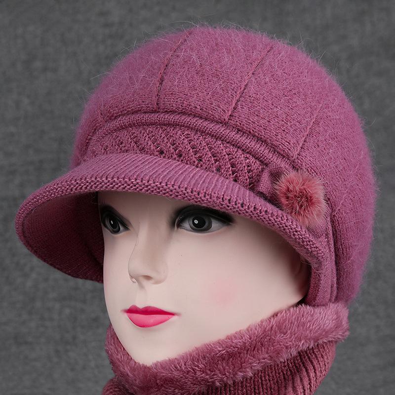 Hat Female God Mother Knitted Wool Hat Grandma Piled Thick Warm Elderly Cold Cotton Hat