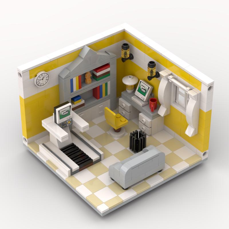 MOC City House Room Building Blocks Classroom Bedroom Kitchen Bricks Toys Kids Gift