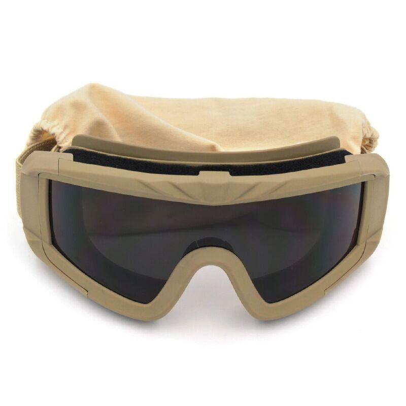 Tactical Desert Goggles Military Windproof Anti-Fog Impact-Resistant Sports Eyewear for Cycling, Airsoft, Outdoor Adventures