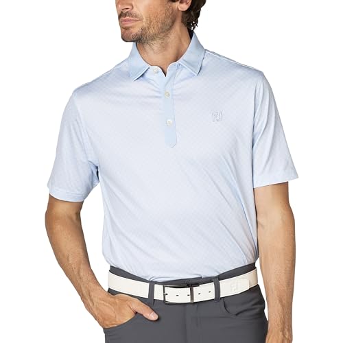 FootJoy Skyway Men s Plaid Jacquard Short Sleeve Golf Shirt, Size Small (FJ-S25-S16, 34535-S)
