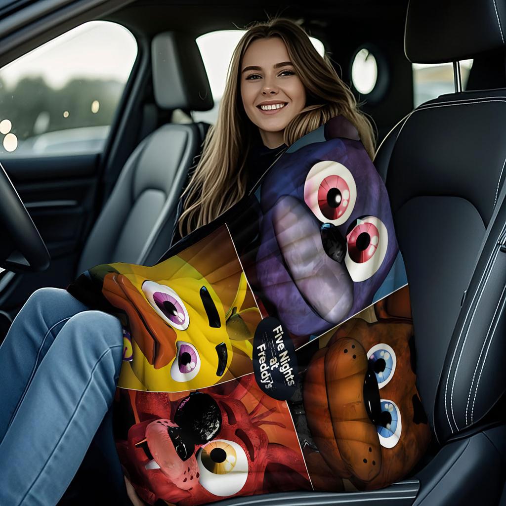 FNAF Original Four-Panel Flannel Blanket Soft Warm Skin-Friendly Nap Throw For Office Home Sofa Bed Cover Travel Camping Gift