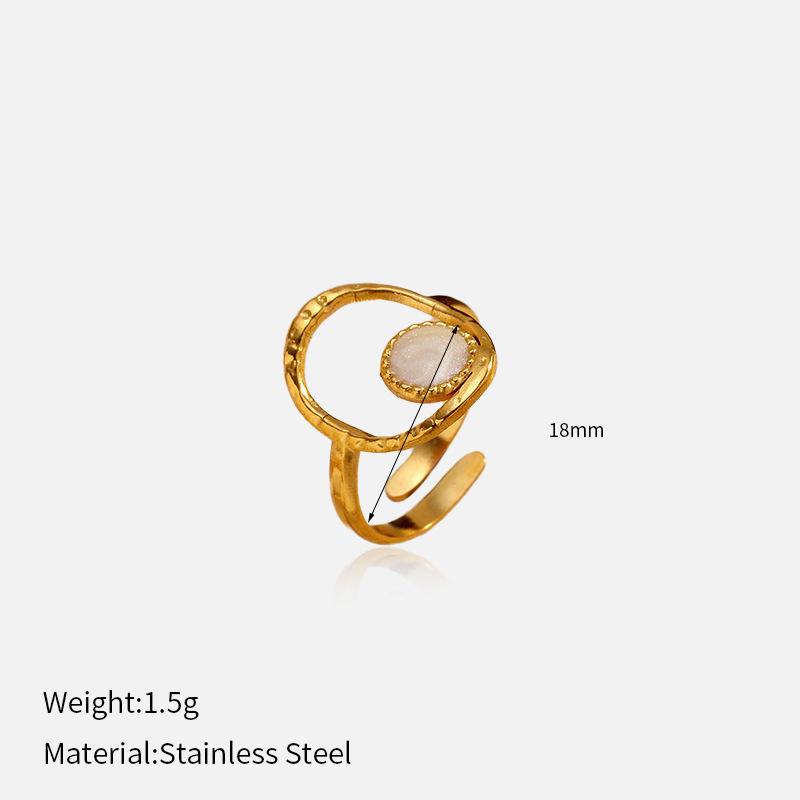 Chenhe Stainless Steel Jewelry Light Luxury Fashion Gold Titanium Steel Jewelry High Sense Does Not Fade Open Ring Women