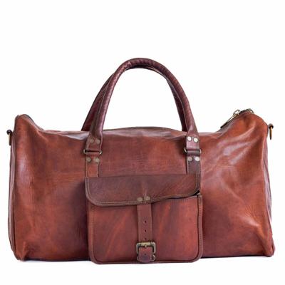 Men's Leather Large Vintage Duffel Travel Gym Weekend Overnight Bag
