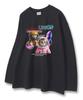 UNION GARMENTS Space Cat Loose Fit Long Sleeve T-Shirt Dark Gray [Basic Or Ribbed]