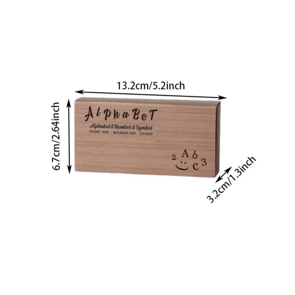70Pcs Wooden Handle Wooden Rubber Stamp Set Vintage Precise Number Letter Number Stamp Mini Classic Symbol Stamp Set