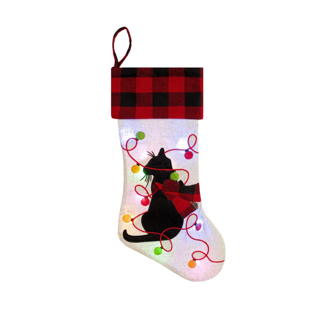 Luminous Pet Christmas Stockings & Tree Ornaments with Lights