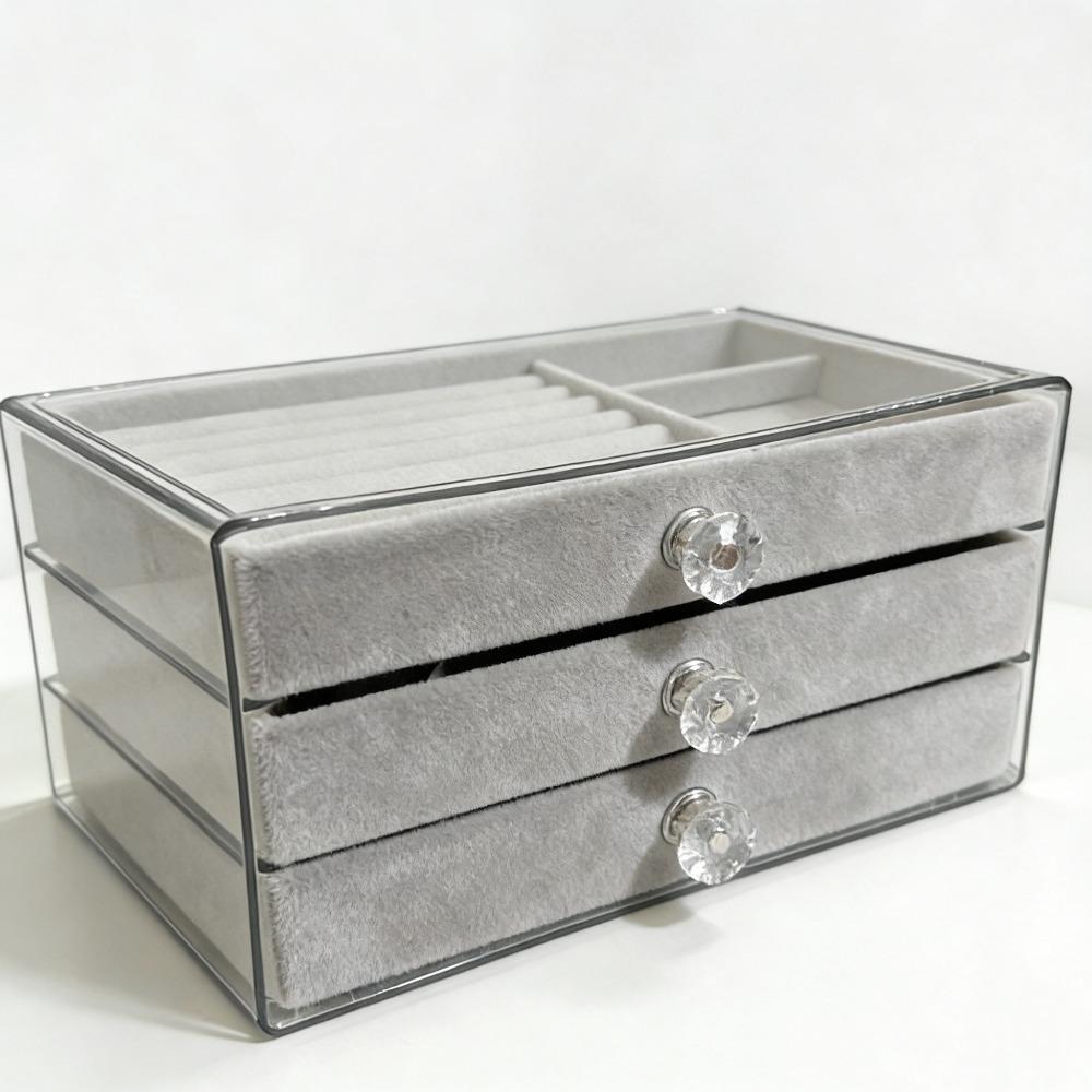 Three Layer Acrylic Jewelry Storage Box Drawer Stud Earrings Ring Necklace Jewelry Bracelet Jewelry Storage Box