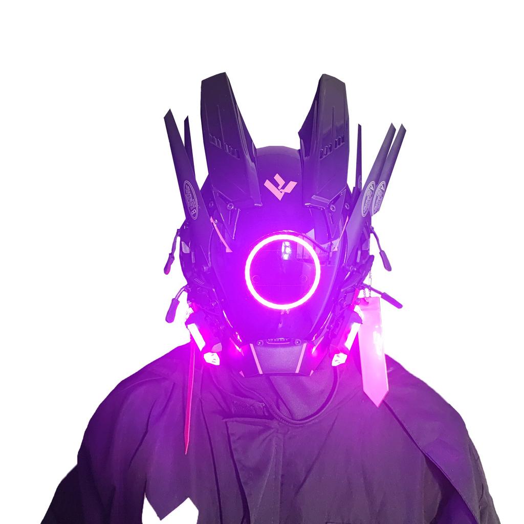 Jaupto Punk Mask Helmet Cosplay For Men, Futuristic Punk Techwear, Halloween Cosplay Fit Party Music Festival Accessories