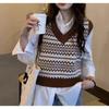 Rhombus Vest Women's Early Autumn New Outer Wear Stacked Inside Wear Retro Knitted Sweater Vest