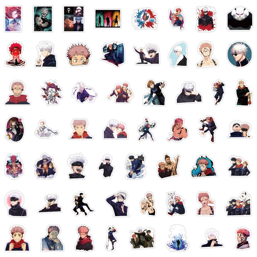 Jujutsu Kaisen Anime Stickers - 50 Waterproof Decals for Journals, Water Bottles, and Computers