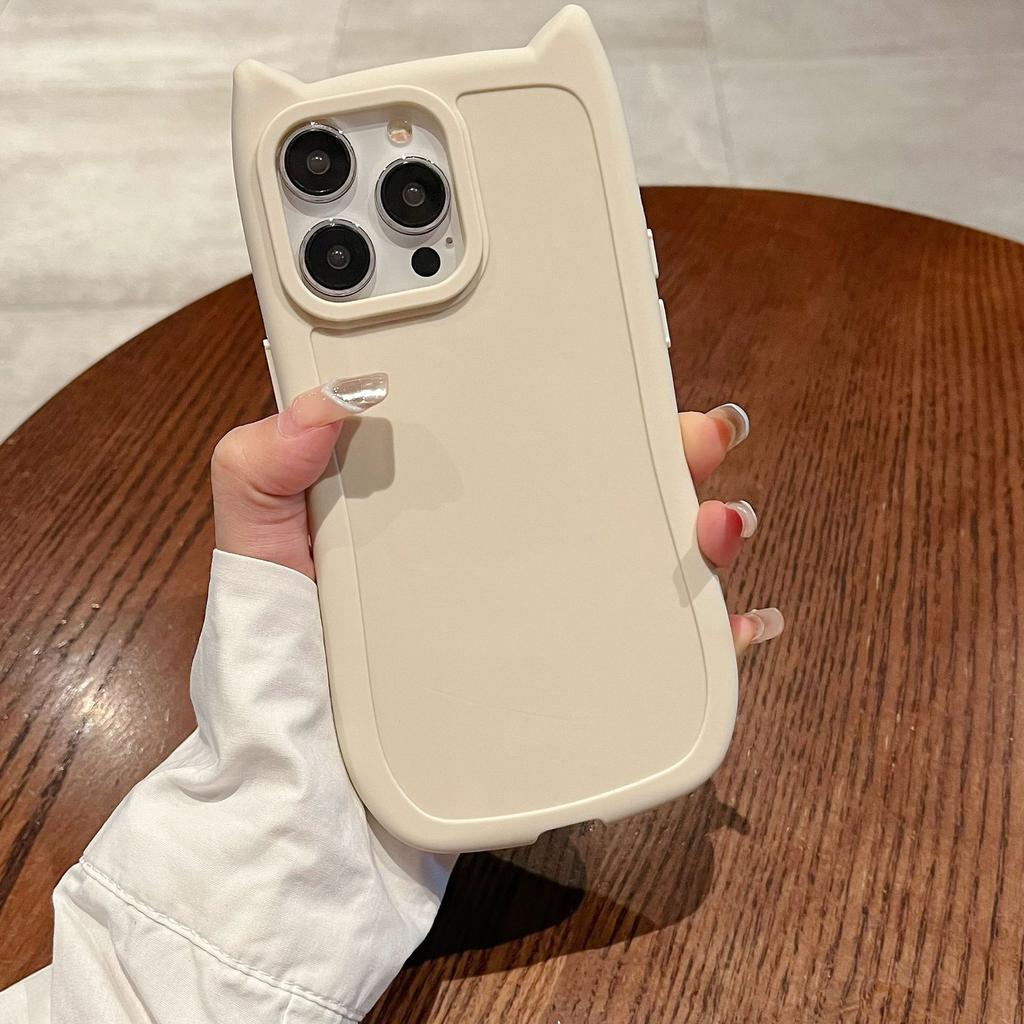 Cat Ears for Apple 17PRO Premium Sense 14 Transparent Tpu Simple Iphone15promax Mobile Phone Case for Women
