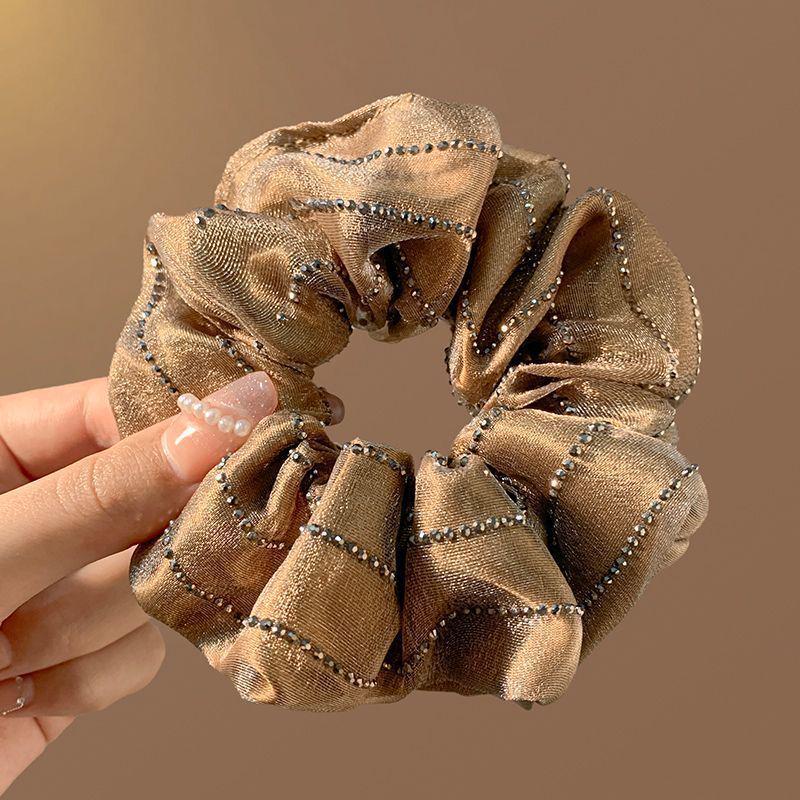 Elegant Mesh Hair Tie with Sparkling Rhinestones, High-End Luxury Hair Accessory for Women, 2025 Style