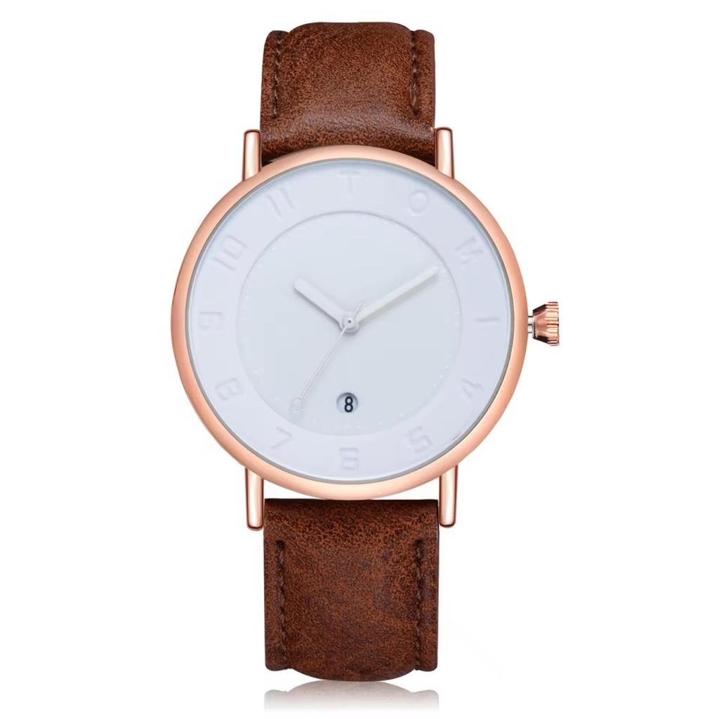 TOMI T085 Minimalist Quartz Watch Unisex Leather Strap Simple Design Fashion Business Wristwatch  ODM Custom Logo Watch