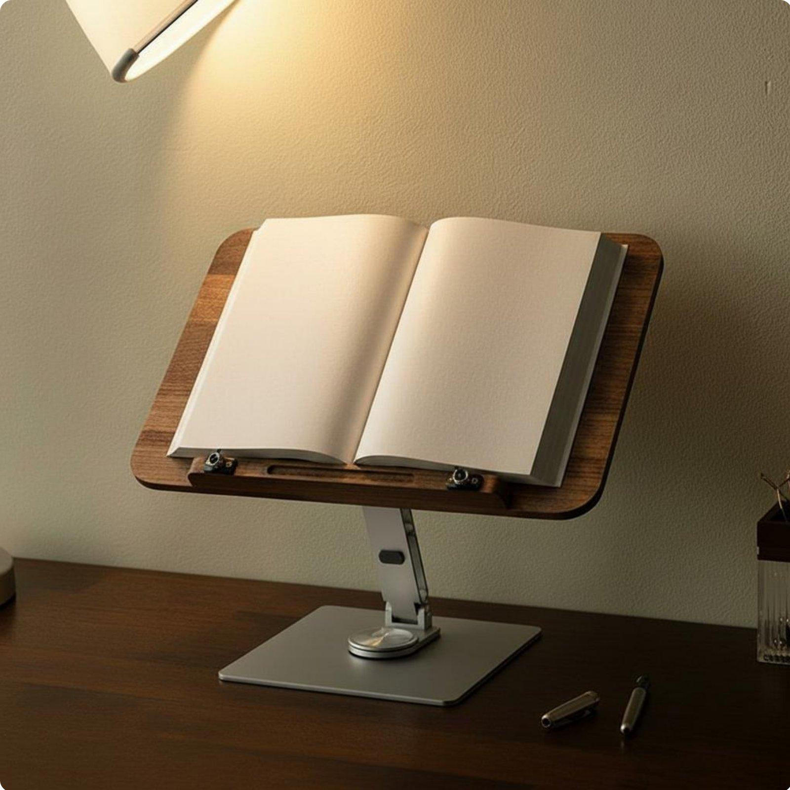Adjustable Wooden Book Stand Ergonomic Design