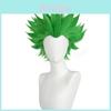 Cos Fake Hair Short Green Wig With Hightemperature Silk For Costume And Scene Use