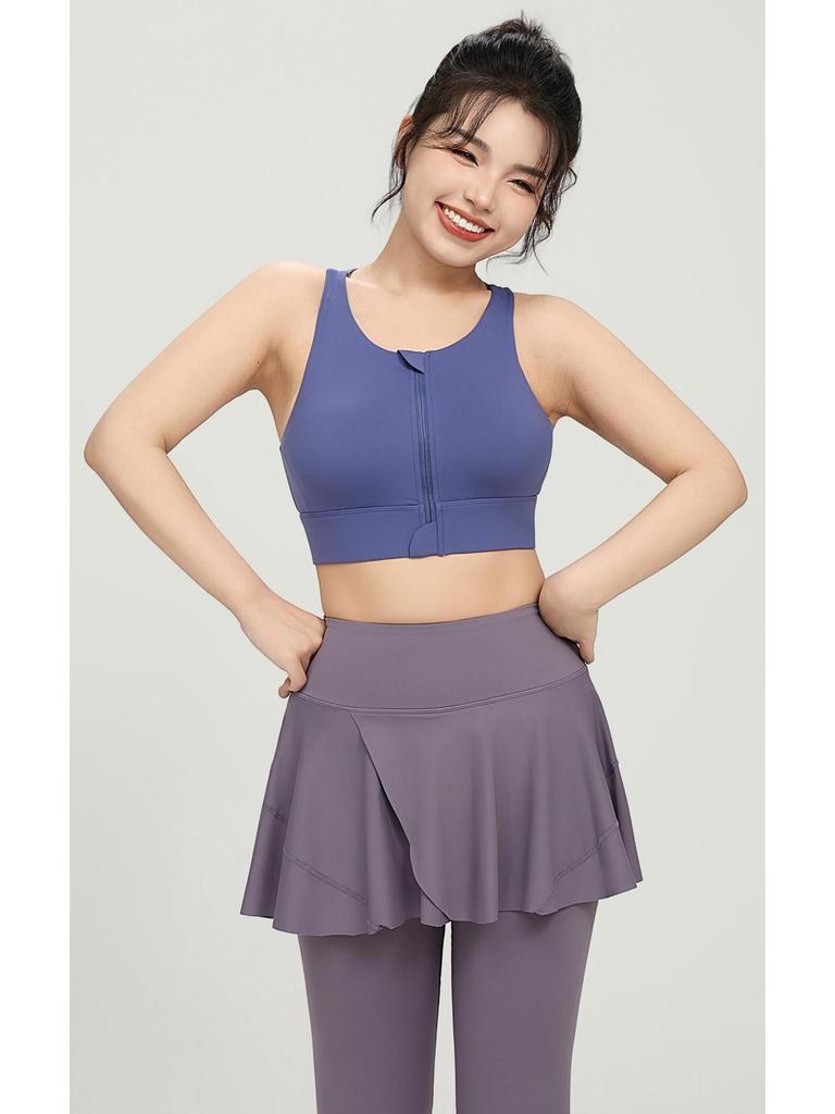 Front Zip Plus Size High-Impact Sports Bra with Stylish Back Design