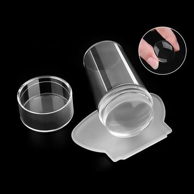 Transparentes Nagelkunst-Stempelset mit Schaber-Set, Maniküre, französischer Plattenstempel, Silikon-Polnisch-Schablone, Vorlage, Siegel, Gelee-Kopf