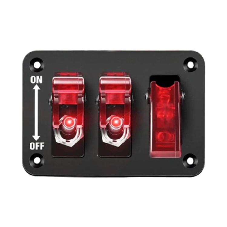 3 Gang Rockers Toggle Switch Panel with 20A 12V 24V Lighted ON Off Switch Car