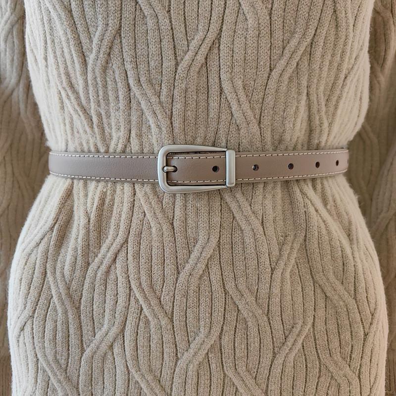 Fashionable Twolayer Leather Waist Belt For Women With Durable Alloy Buckle For Daily Use