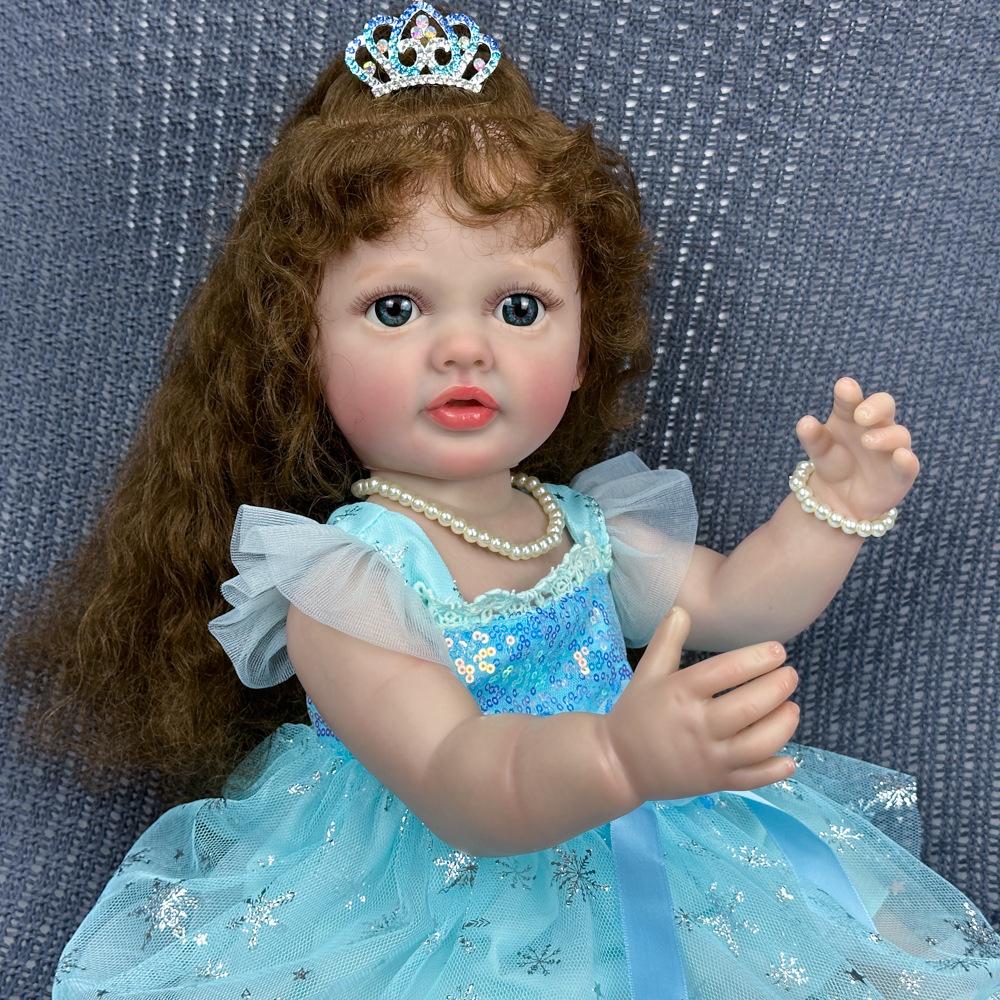 55CM Zmywalna, realistyczna, miękka, ręcznie malowana lalka symulacyjna Baby Reborn. Dzieci towarzyszą lalce do zabawy