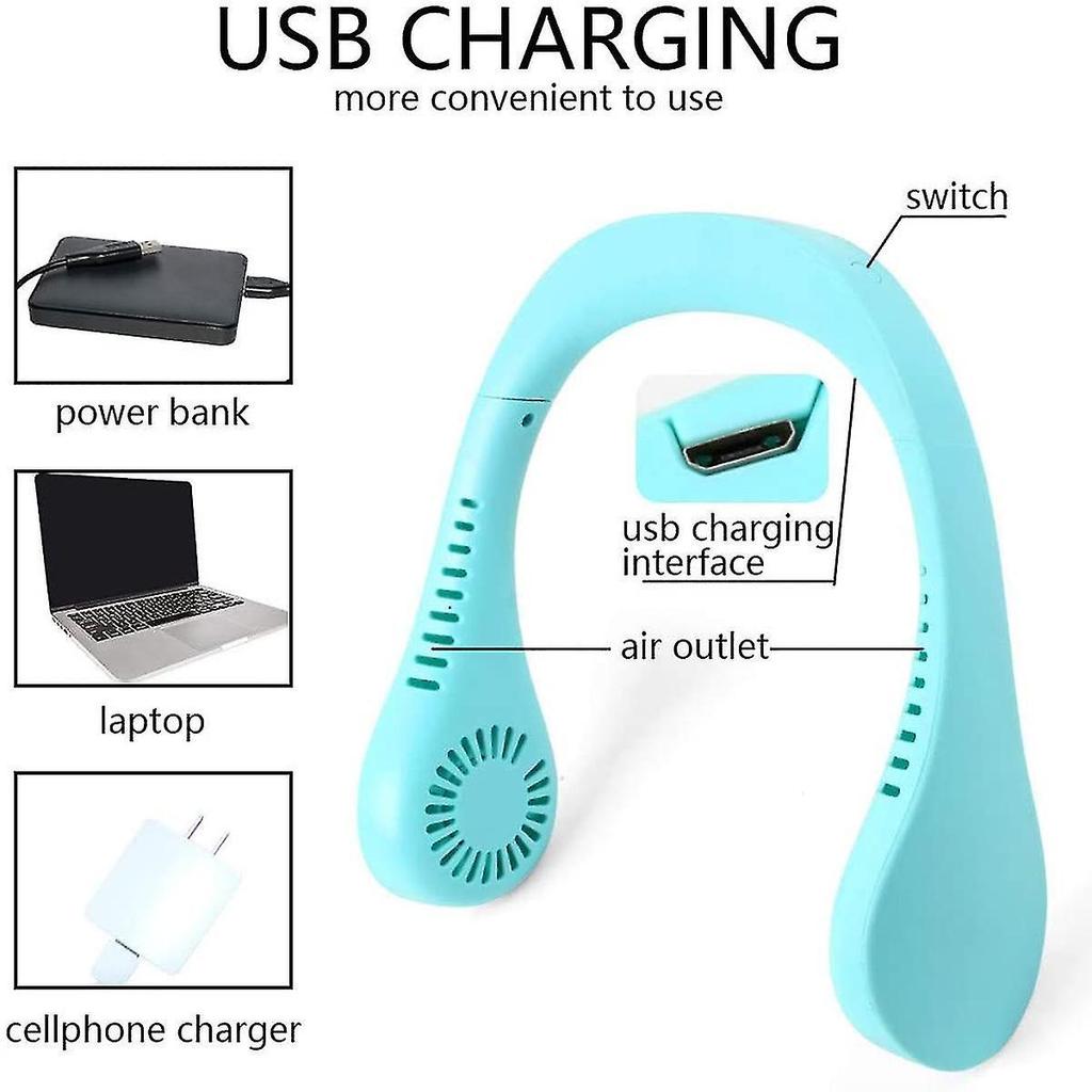 Usb Portable Hang Neck Fan Air Cooler Mini Electric Air Conditioner W/ Led Light
