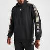 adidas Originals Black Men's Gold 3-Stripes Embroidered Badge Hoodie IS2579