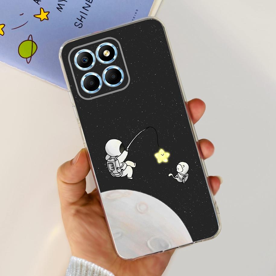 For Honor X6 5G Case VNE-LX1 VNE-LX2 VNE-LX3 Phone Cover Popular Flower Astronaut Soft Funda For Honor X8 TFY-LX1 HonorX8 Bumper