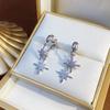 A Pair of Two-wear Zircon Star Earrings, Elegant and Fashionable, Unique Design, Simple and Versatile, High-end Earrings for Women