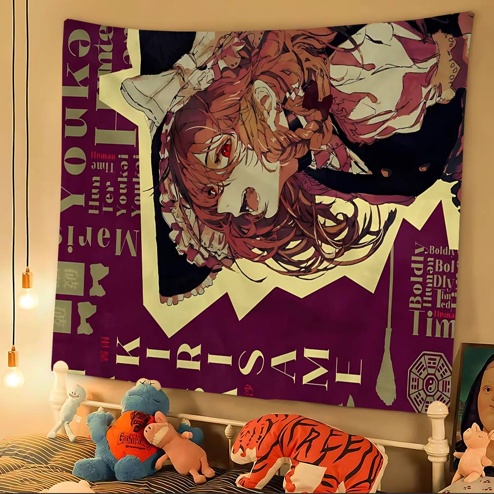 Classic Anime T-Touhou P-Project Game Chart Tapestry Bohemian Wall Tapestries Mandala Wall Art Decor