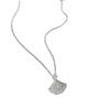 Exquisite Zirconia Pendant Necklace: French Fan Design with Skirt Hem and Collarbone Chain