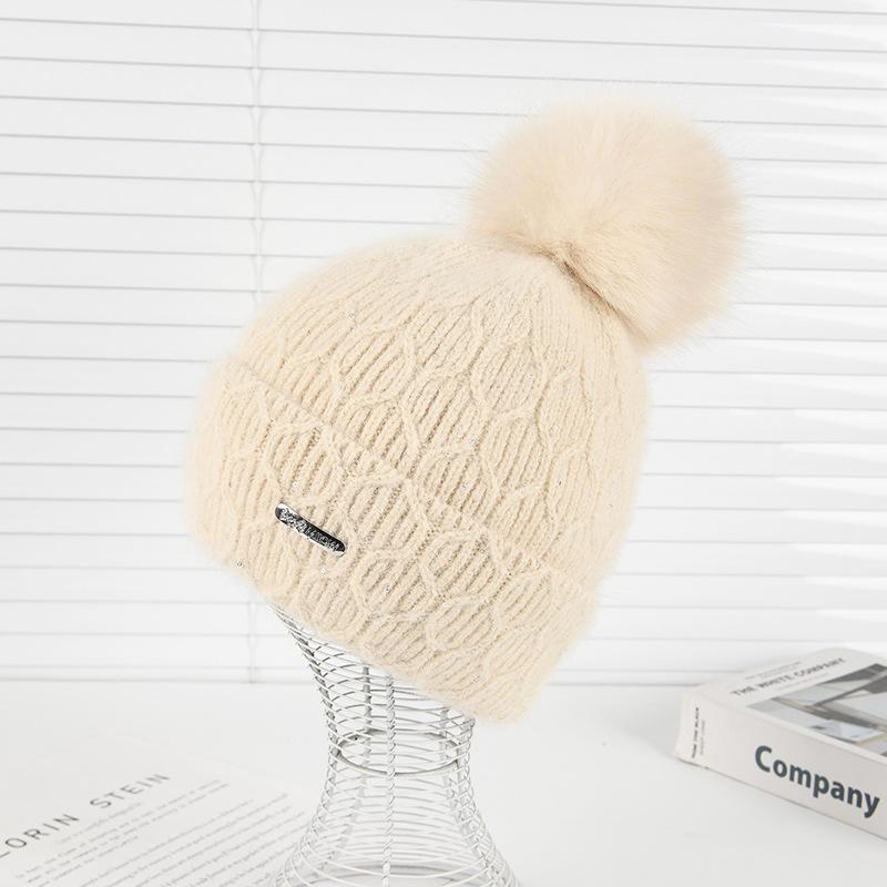 Hut Herbst und Winter Damen Warme Wollmütze Fleece Verdickte Strickmütze Niedliche Ohrenmütze Lässig Outdoor- & Weihnachtsbekleidung