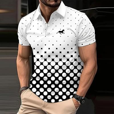 100 % Polyester Neue Herren Casual Poloshirt Mode Sommer Kurzarm Poloshirt Sport Revers Persönlichkeit Herren Tops Poloshirt