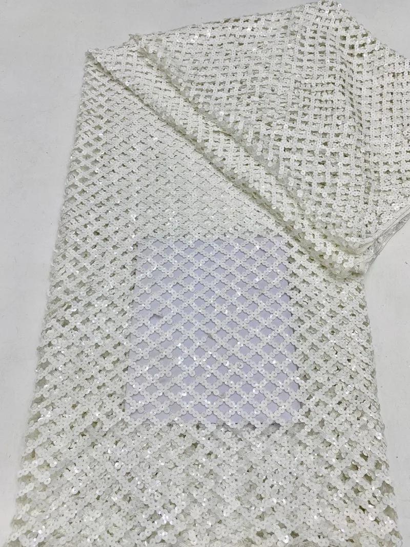 91x120см Роскошная черная кружевная ткань Нигерийская невеста Пайетки Высококачественная тюлевая ткань для вечеринки Свадебное платье шитье Продажа 1Yard