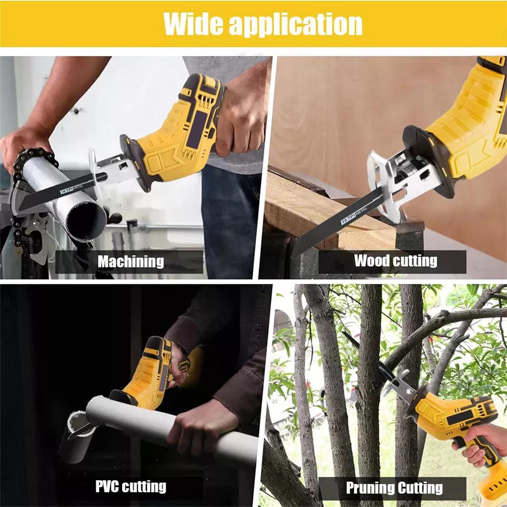 For Dewalt 20V Battery Cordless Electric Reciprocating Saw Wood Metal Cutting with 4pcs Blades Portable Power Tool(NO Battery)