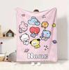Custom Name Kawaii Friends Flannel Blanket Throw Blanket Soft Warm Sofa Bed home Decor Unique Gift