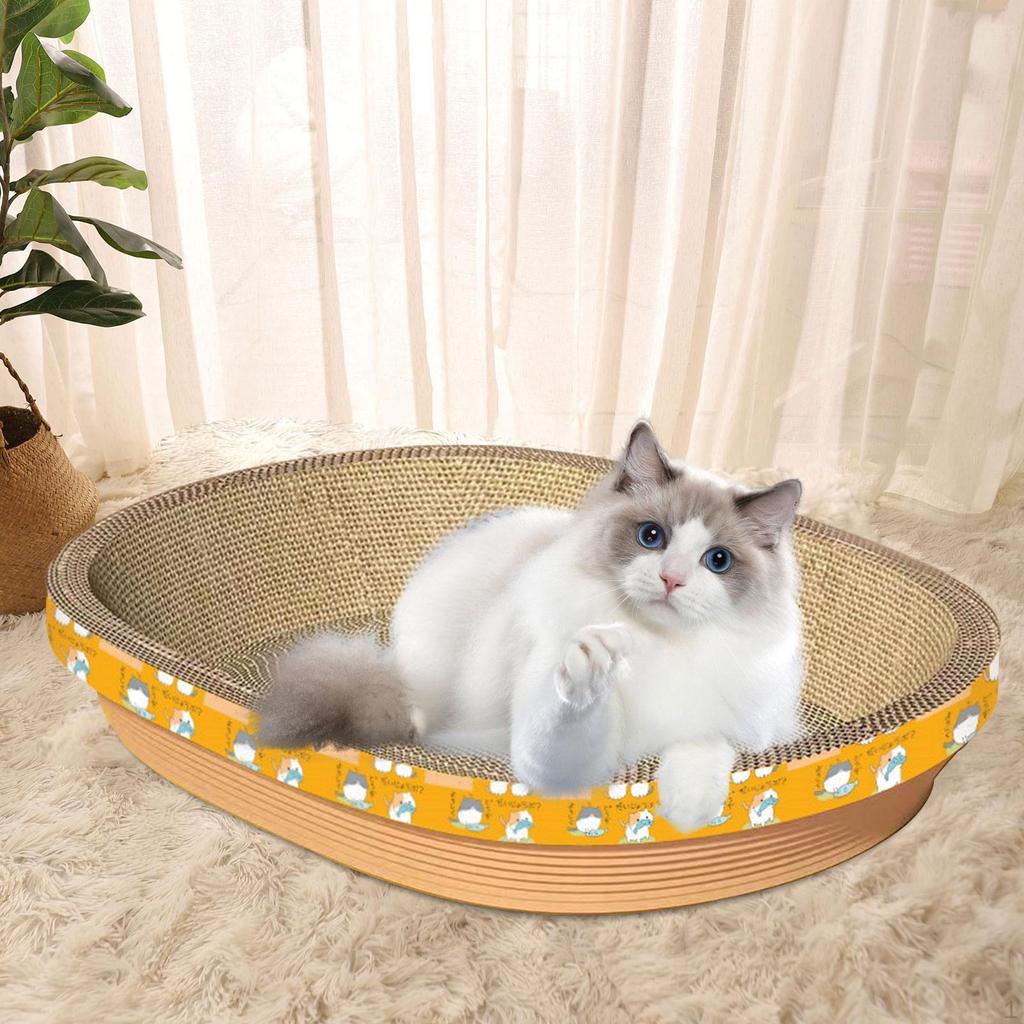 Cardboard Cat Scratcher Bed Relaxing Furniture Protection Grinding Claw Kitten Lounger Couch