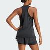 Adidas Solid Logo Round Neck Tank Top Women Tops Black IU1128